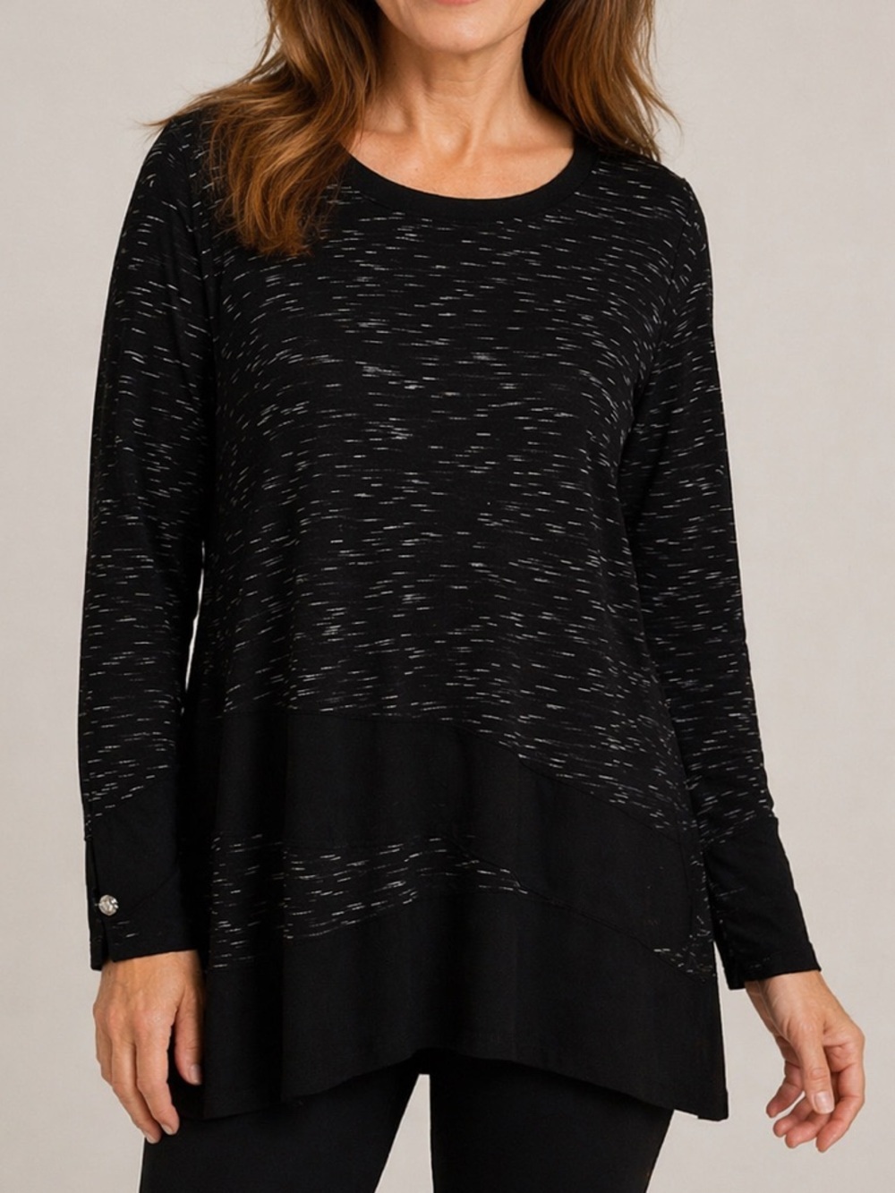 Neon‎ Buddha Black Heather Long-Sleeve Tunic Top